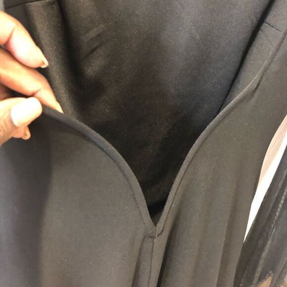 Jodi Kristopher black mini dress with long sheer sleeves and rhinestone cuffs - Picture 13 of 16